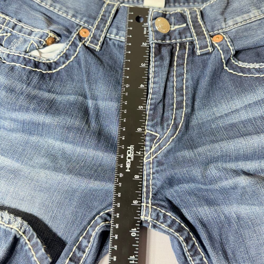 True Religion Section Skinny Distressed Jeans 31x31 Contrast Stitch Patches - Picture 5 of 8